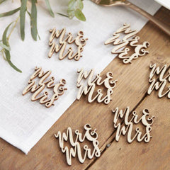 Wedding Bridal Shower Wood Confetti Mr & Mrs S0062 - Pretty Day