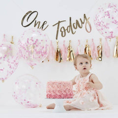 Girl's Pink 1st Birthday Cake Smash Decorations S1037 - Pretty Day