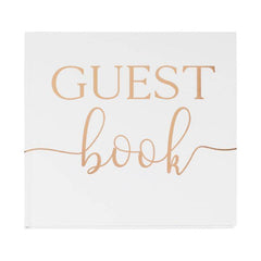 White and Rose Gold Wedding Guest Book S5029 S5029 - Pretty Day