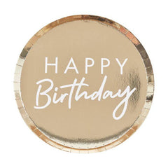 Gold Happy Birthday Plate- Large S7038 - Pretty Day
