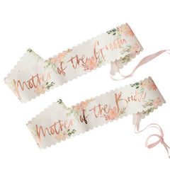 2 Pack - Bridesmaid Floral Bridal Shower Sashes S5090 - Pretty Day