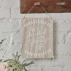Boho Wedding Wooden Decorative Sign- We Decided on Forever - Pretty Day