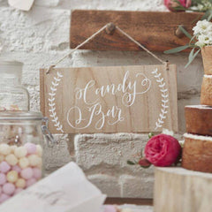 Boho Wedding Wooden Decorative Signs Candy Bar S1060 - Pretty Day