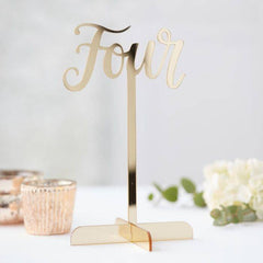 Gold Acrylic Wedding Table Numbers S0028 - Pretty Day