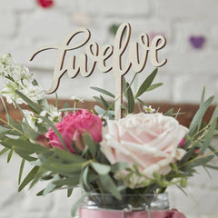 Wooden Wedding Table Numbers 1-12 S4149 S4165 - Pretty Day