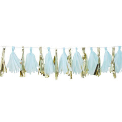Blue and Gold Baby Shower Tassel Garland S7011 - Pretty Day