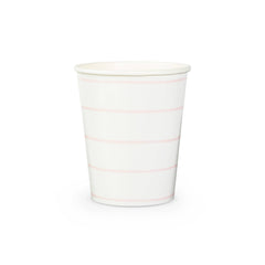 Frenchie Striped Blush Pink 9 oz Cups - 8 Pk S4215 - Pretty Day