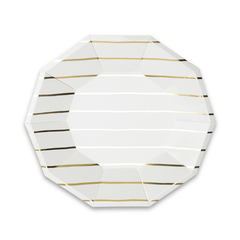 Frenchie Striped Gold Plates - Small - 8 Pack S7022 - Pretty Day