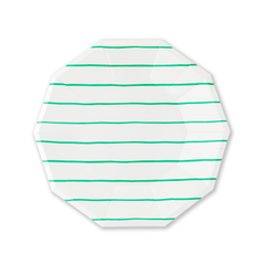 Frenchie Striped Green Plates- Large S4163 - Pretty Day