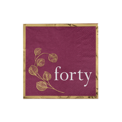 Mauve 40th Cocktail Napkins - 20 Pack S5066 - Pretty Day