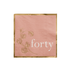 Milestone Blush 40th Cocktail Napkins - 20 Pack S5009 - Pretty Day