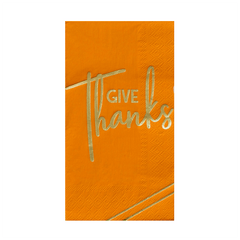 Thanksgiving "Give Thanks" Guest Napkins - 16 Pack S0074 - Pretty Day