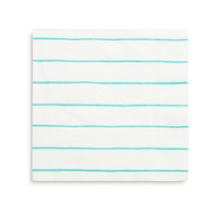 Frenchie Striped Aqua Napkins Small - 16 Pk S0030 - Pretty Day