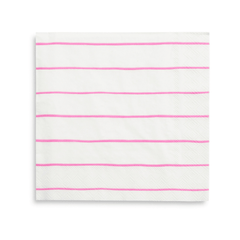 Frenchie Striped Cerise Pink Napkins- Large 16pk S4197 - Pretty Day