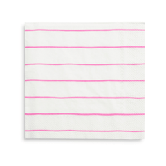 Frenchie Striped Cerise Pink Napkins - Small 16 Pk. S1111 - Pretty Day