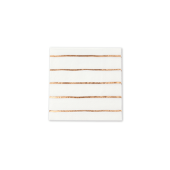 Frenchie Striped Rose Gold Napkins Small 16 Pk. S4138 - Pretty Day