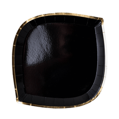Black and Gold Paper Party Plates- Large S2162 - Pretty Day