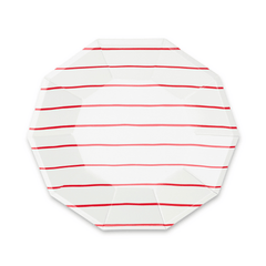 Frenchie Red Striped Plates- Large S1033 - Pretty Day