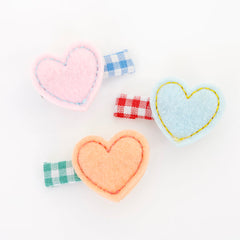 Felt Heart Hair Clips - Pretty Day