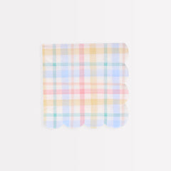 Pastel Plaid Paper Napkins- Small - Pretty Day