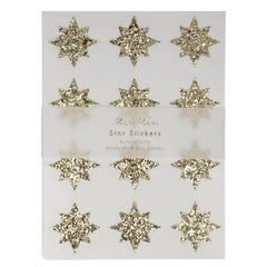 Christmas Eco Glitter Star Stickers Gold M1140 - Pretty Day