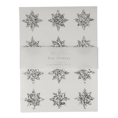 Christmas Eco Glitter Star Stickers Silver M1064 - Pretty Day