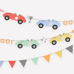 Vintage Race Car Party Garland S8031 - Pretty Day