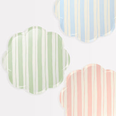 Pastel Stripe Paper Dinner Plates - Large S4112 - Pretty Day