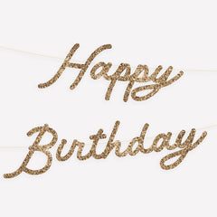 Gold Glitter Happy Birthday Garland S7156 - Pretty Day