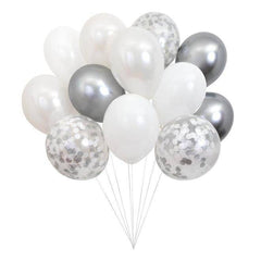 Silver and White Balloon Kit (12 pack) S5112 - Pretty Day