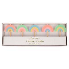 Rainbow Birthday Candles 5pk S9278 - Pretty Day