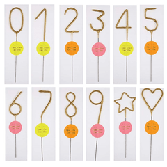 Gold Birthday Number Sparklers - Pretty Day