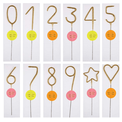 Gold Birthday Number Sparklers - Pretty Day