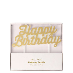 Meri Meri -Gold Happy Birthday Candle S2152 - Pretty Day