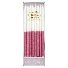 Meri Meri - Dark Pink Glitter Dipped Candles S1032 - Pretty Day
