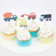 Truck Construction Party Cupcake Kit- 24 Toppers Liners S4140 - Pretty Day