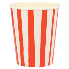 Red Stripe Paper Cups (x 8) S9018 - Pretty Day