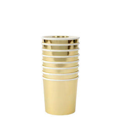 Shiny Gold Foil Short Tumbler Cups S8008 S8013 - Pretty Day