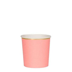 Small Neon Coral Bright Short Tumbler Cups S2048 - Pretty Day
