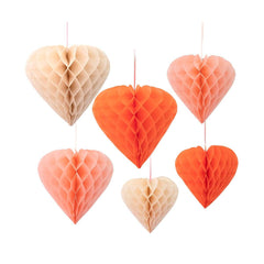 Meri Meri Valentine's Day Heart Honeycomb Decorations S1209 - Pretty Day