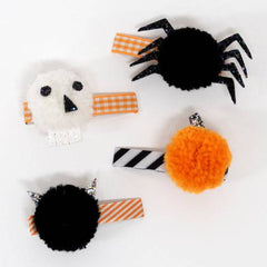 Halloween Pompom Hair Clips 4pk M0069 - Pretty Day