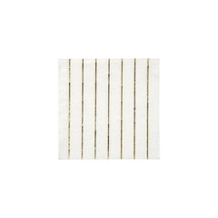 Gold Foil Striped Napkin Small - 16 Pack S1167 - Pretty Day