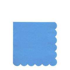 Large Bright Blue Scalloped Edge Napkins S0088 - Pretty Day