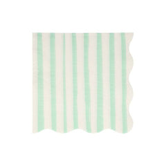 Mint Green Striped Paper Party Napkins- Large - 16pk S9118 - Pretty Day