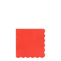 Small Bright Red Scalloped Edge Napkins- 20 pack S1045 - Pretty Day