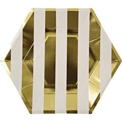 Gold Stripe Plates- Large S2060 - Pretty Day