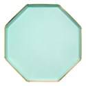 Large Mint Pastel Octagonal Dinner Plates - 8 pack  S4078 - Pretty Day