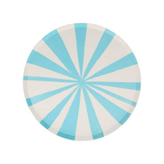 Light Blue Striped Paper Party Plate- Small - 8pk S9043 - Pretty Day