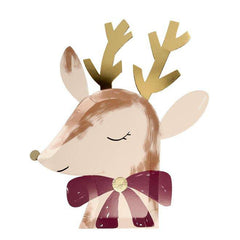 Reindeer with Bow Party Plates - 8 Pack M1121 - Pretty Day