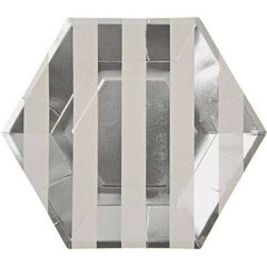 Silver Stripe Plates- Large S1036 - Pretty Day